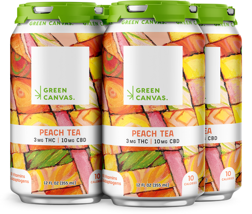 Green Canvas THC Peach Tea - 4PK