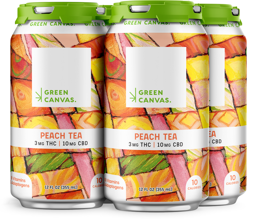 Green Canvas THC Peach Tea - 4PK