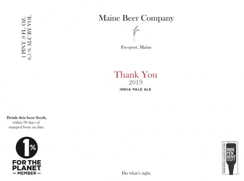 Maine Beer Co. Thank You IPA Pint