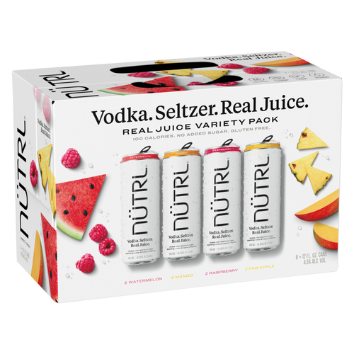 Nutrl Variety 8 Pack - Raspberry, Mango, Watermelon, Pineapple